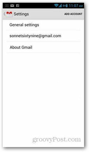 Android menambahkan akun gmail