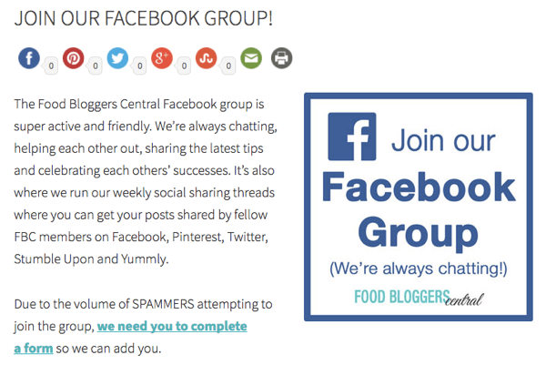 Undang pengunjung situs web untuk bergabung dengan grup Facebook Anda.