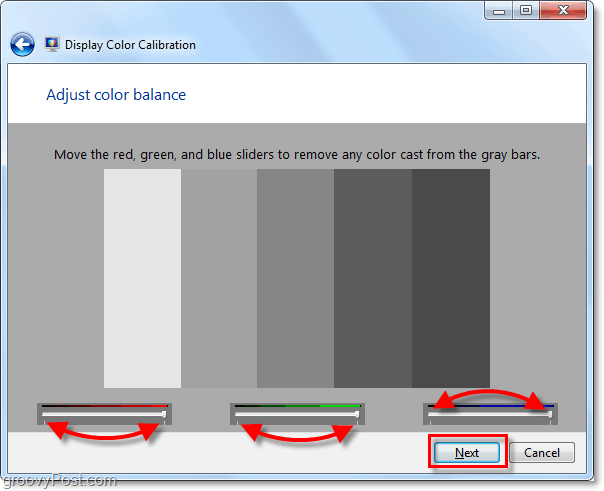 gunakan slider untuk mendapatkan windows 7 ke status abu-abu nuetral, ini bisa sulit