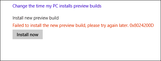 Windows 10 Build pesan kesalahan