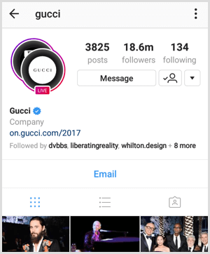 Indikator siaran langsung Instagram di profil
