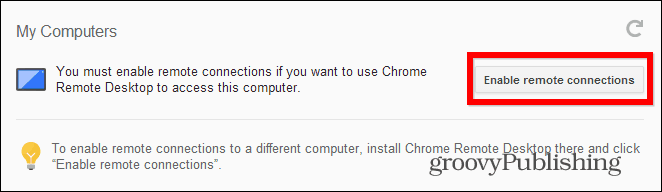 Chrome Remote Desktop PC memulai