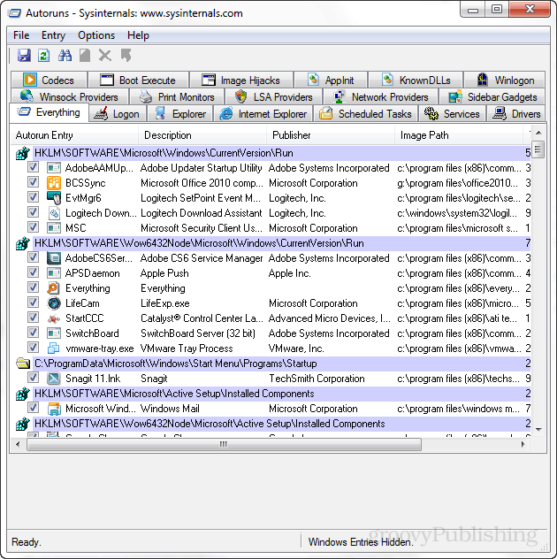 Sysinternals Autoruns Membantu Mengelola Item Startup Windows