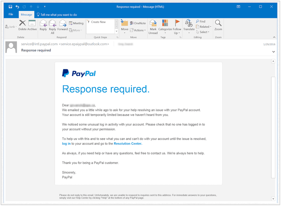 Pemberitahuan Palsu PayPal