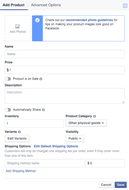 detail produk toko facebook