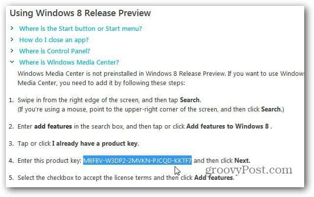 Instal Windows Media Center pada Windows 8 Release Preview