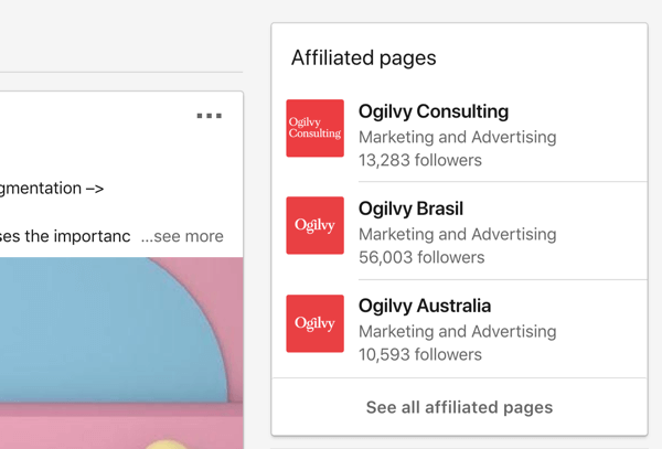 Halaman perusahaan LinkedIn yang berafiliasi dengan Ogilvy.