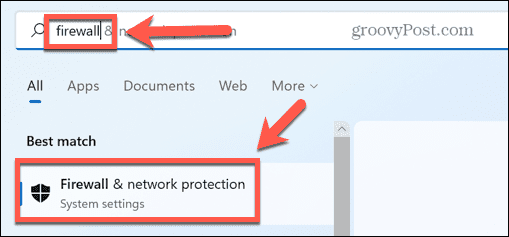 jendela mencari firewall