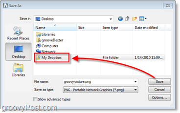 Tangkapan layar Dropbox - secara otomatis menyimpan file ke cadangan online Anda