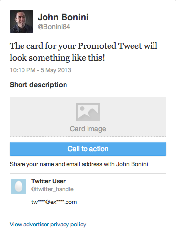 kartu untuk tweet yang dipromosikan