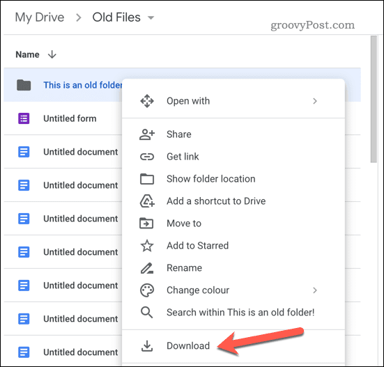 Unduh folder di Google Drive