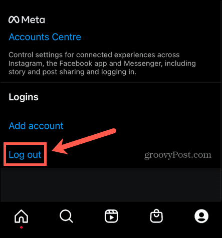 logout instagram