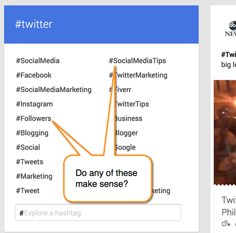 pencarian google + hashtag