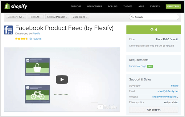 Feed Produk Facebook oleh halaman plugin Flexify