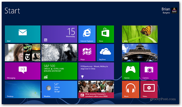 Layar Mulai Windows 8 Live Tiles