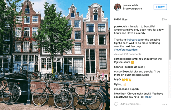 Air Canada bermitra dengan influencer Instagram untuk mempromosikan rute baru ke Amsterdam, Mexico City, dan Dubai.