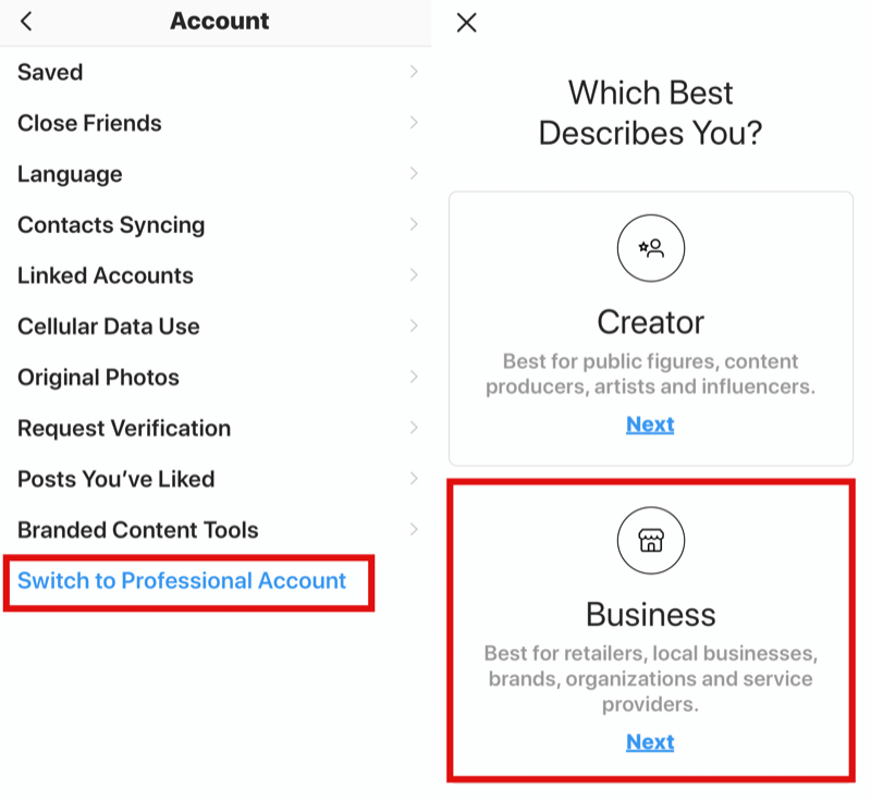 cara beralih dari profil pribadi Instagram ke profil bisnis