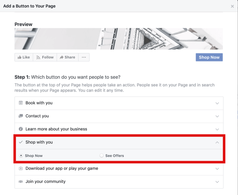 langkah 1 cara menambahkan tombol Belanja Sekarang ke halaman Facebook untuk Belanja Instagram