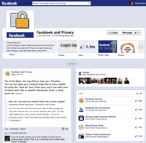 facebook dan halaman privasi