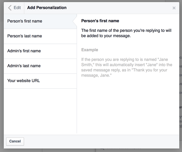 facebook menambahkan personalisasi