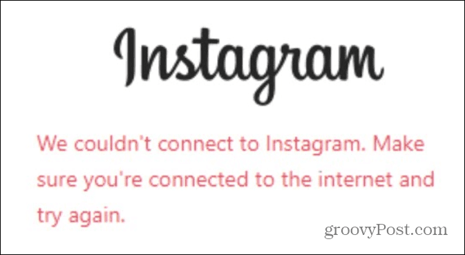 tidak dapat terhubung ke Instagram