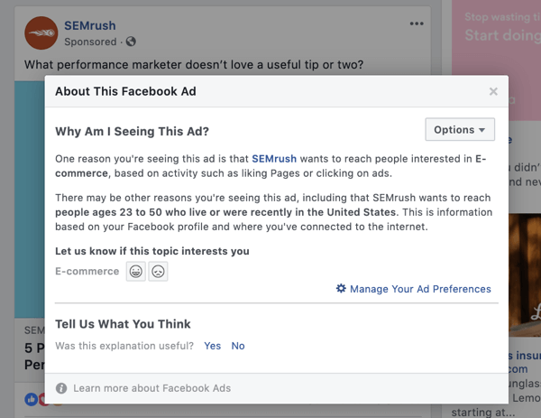 Teliti iklan Facebook pesaing Anda langkah 11.