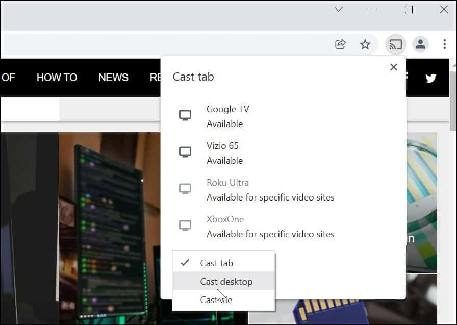 Transmisikan Windows 11 ke Chromecast