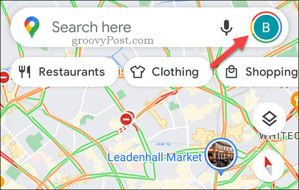 Ketuk ikon profil Google Maps