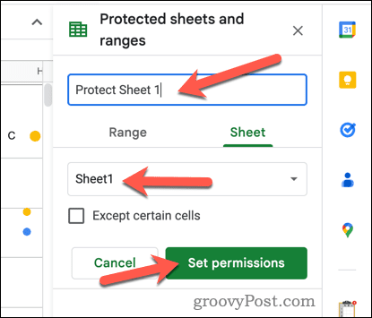 Lindungi sheet di Google Sheets