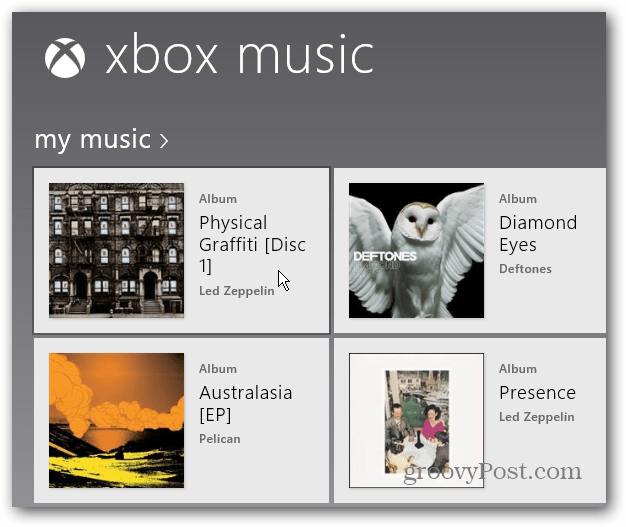 Pilih Album Xbox Music