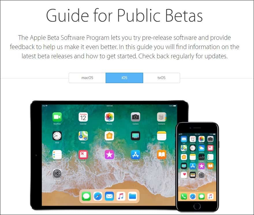 Panduan Apple untuk Beta Publik