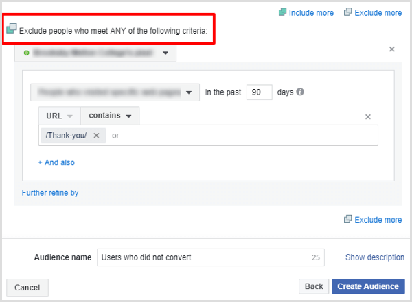 facebook membuat custom audience pengunjung yang tidak melakukan konversi