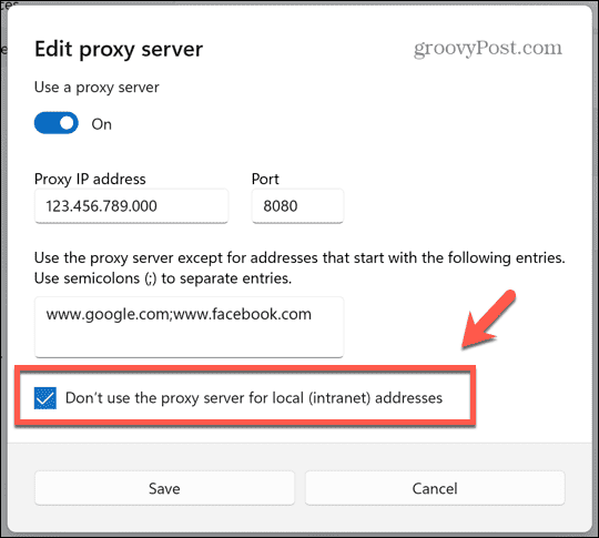 windows tidak menggunakan proxy untuk situs lokal