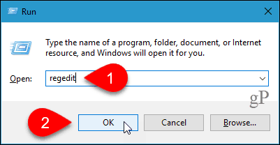 Buka Peninjau Suntingan Registri di Windows 10