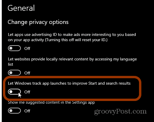 Ubah Opsi Privasi