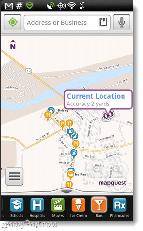 Aplikasi MapQuest untuk Android, ikhtisar