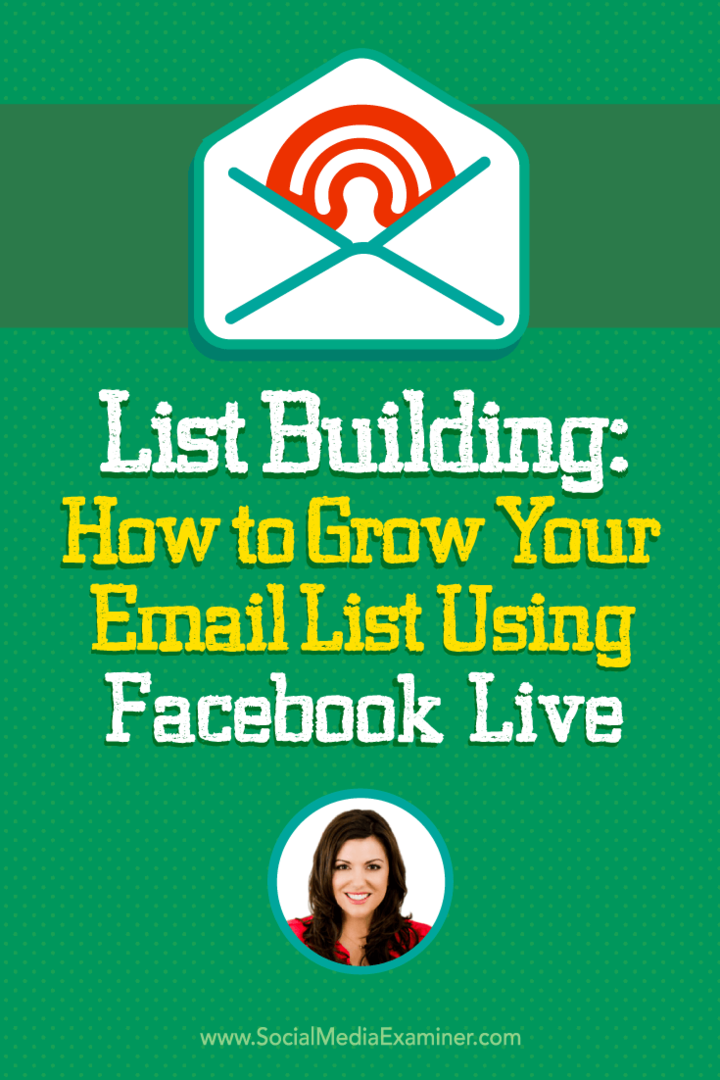 Pembuatan Daftar: Cara Menumbuhkan Daftar Email Anda Menggunakan Facebook Live: Penguji Media Sosial