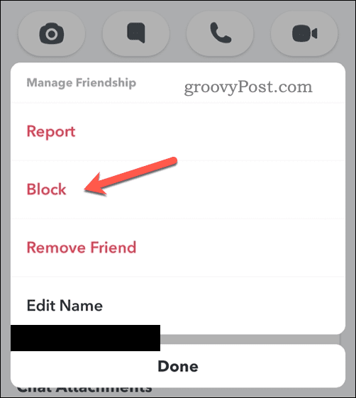 Blokir pengguna di Snapchat