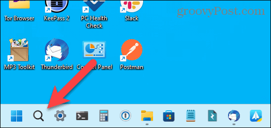 Cari ikon hanya di Taskbar di Windows 11