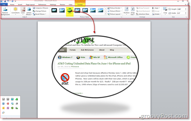 Tab Desain Screenshot Word 2010