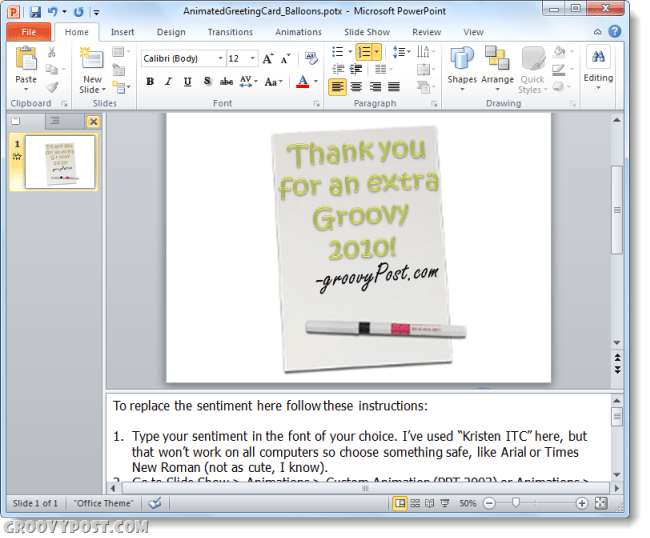 Cara Membuat E-Card Kustom Groovy dengan PowerPoint 2010