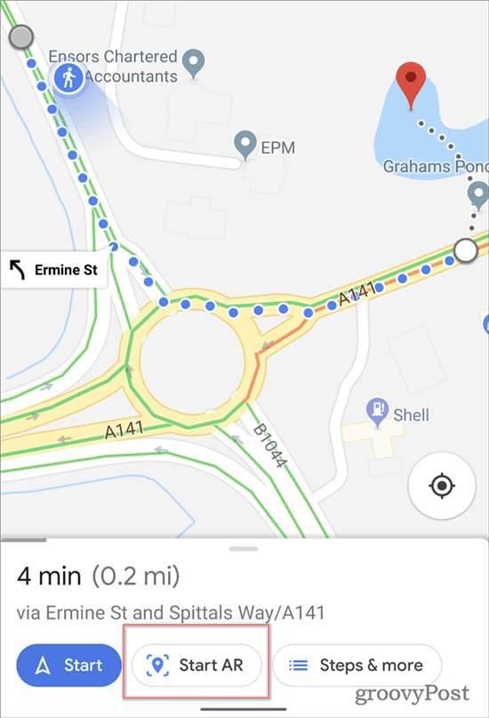 Navigasi AR Google Maps memulai AR