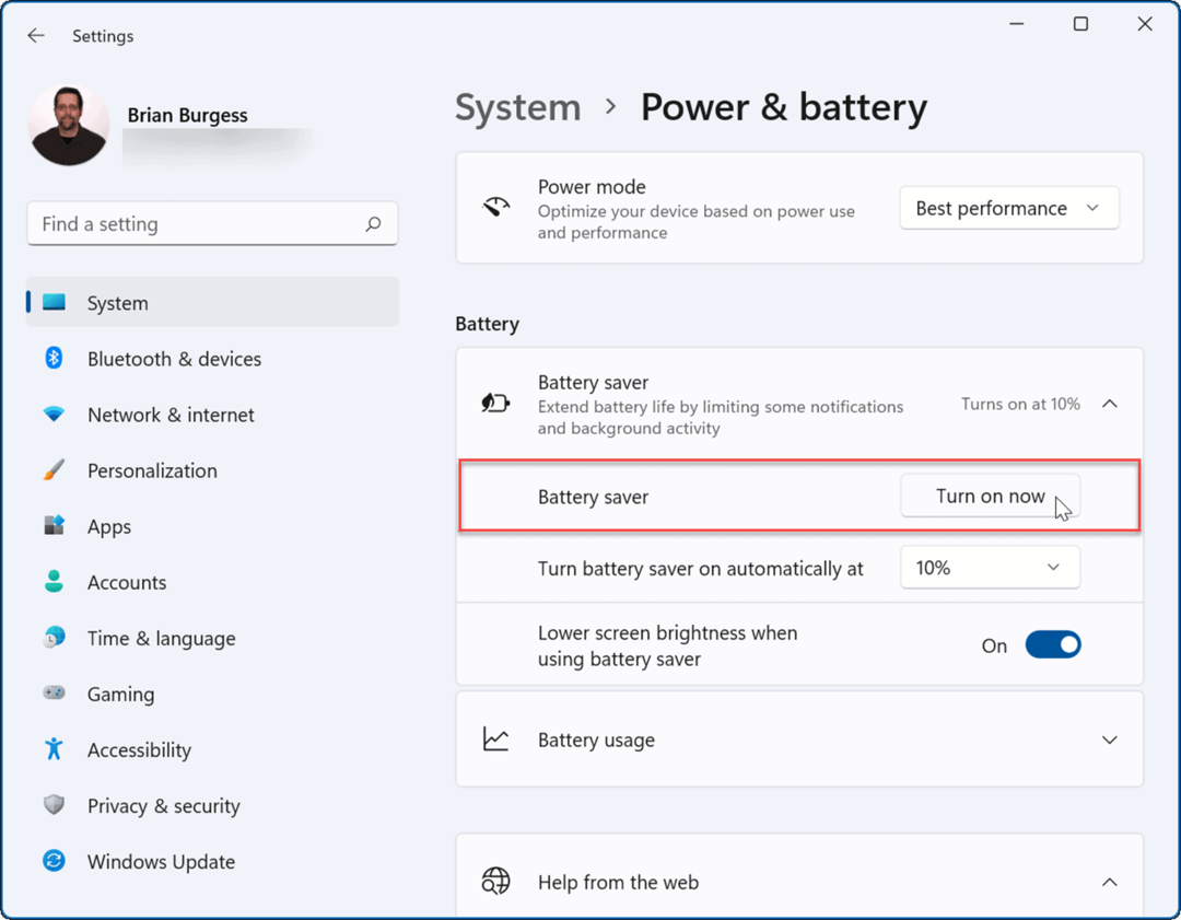 tingkatkan masa pakai baterai di Windows 11