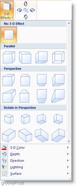 Microsoft Word 2007 Efek Naungan