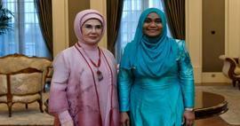 Ibu Negara Erdoğan bertemu dengan Sajidha Mohamed, istri Presiden Maladewa Muizzu