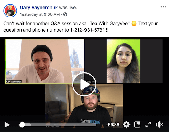 Facebook Live dari Gary Vaynerchuk