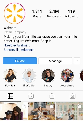 contoh biografi bisnis Instagram dengan ajakan bertindak (CTA)