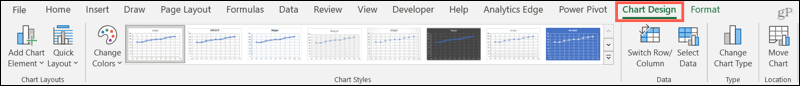 Tab Desain Bagan di Excel