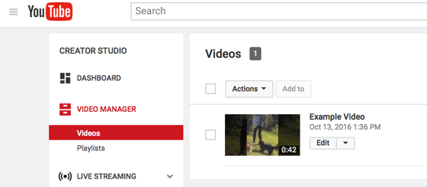 Anda dapat menemukan Pengelola Video di YouTube Creator Studio.