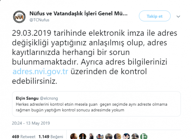 Departemen Kependudukan "address fraud" Elçin Sangu ditemukan!